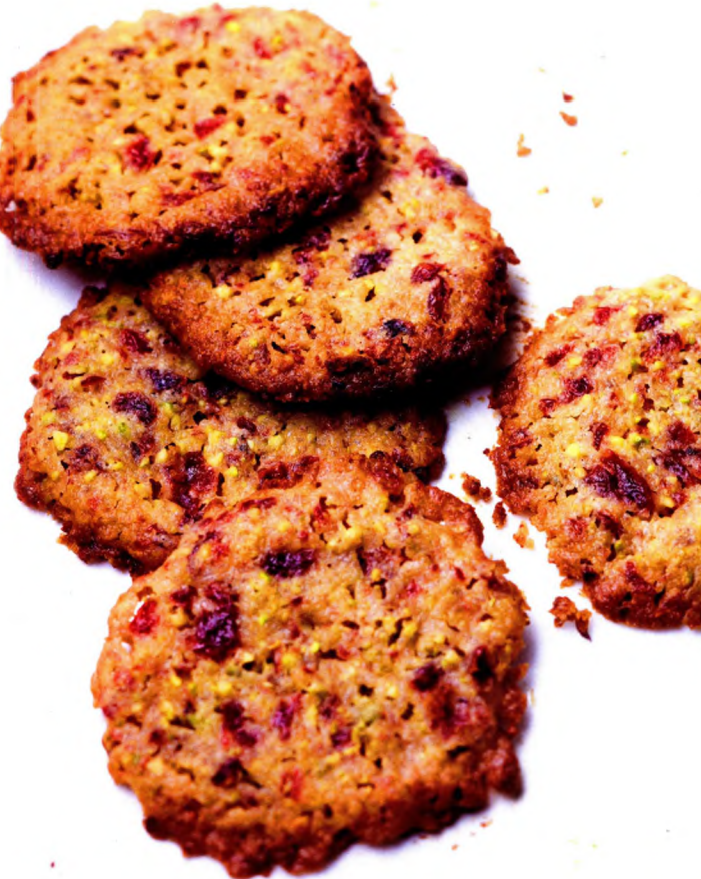 Cookies pistache, cerise