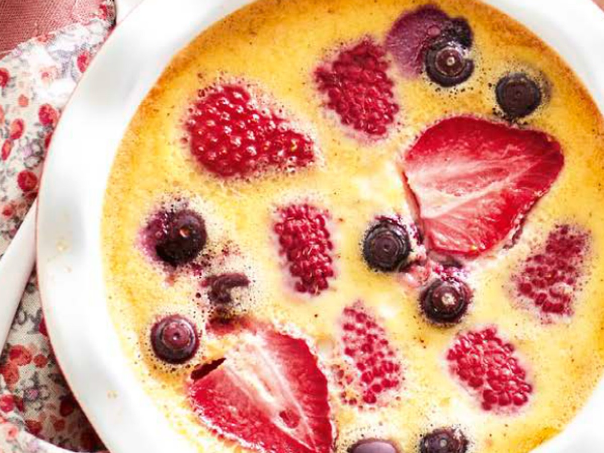 Flan aux fruits rouges